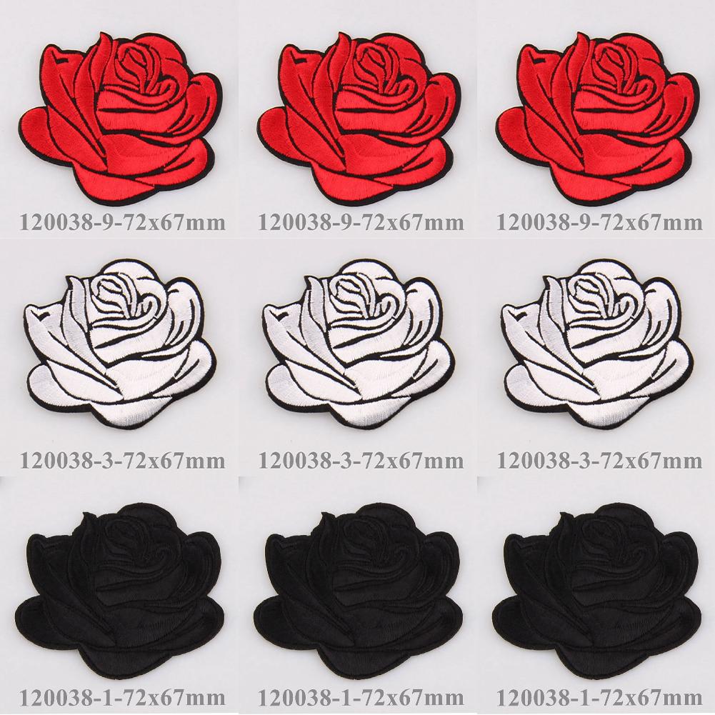 10Pcs Flower Rose Iron on Patches Embroidered Sew on Patch Appliques Patch for Clothing Jackets Backpack Repairing Decorations
