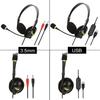 Gaming Headset Over Ear Head Mounted Wired Headphones with Mic 30mm Driver Adjustable Headband for Laptop Computer PC
