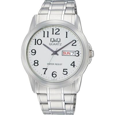 Citizen Q&Q Analog Waterproof Watch with Date and Day Metal Band A142-214 Men's Silver