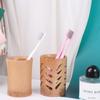 Wood Bamboo With Drainage Kid's Room For Home Bathroom Toothbrush Cup Toothbrush Holder Storage Cup