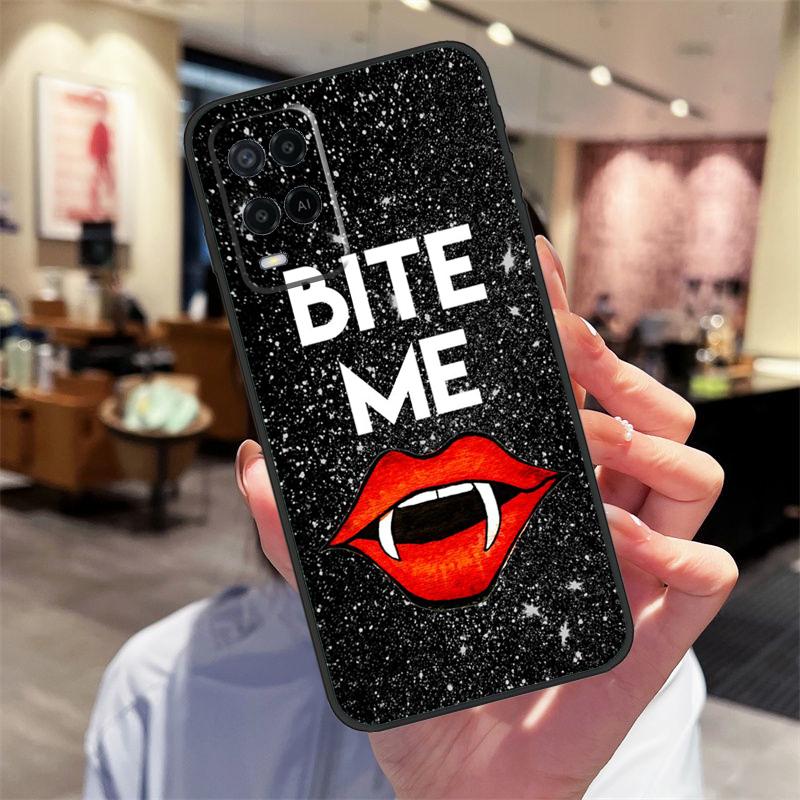 Sexy Vampire Lips Case For Oppo A94 A54 A40 A60 A80 A98 A78 A18 A38 A58 A16 A76 A96 A17 A77 A74 A57S A15 Cover