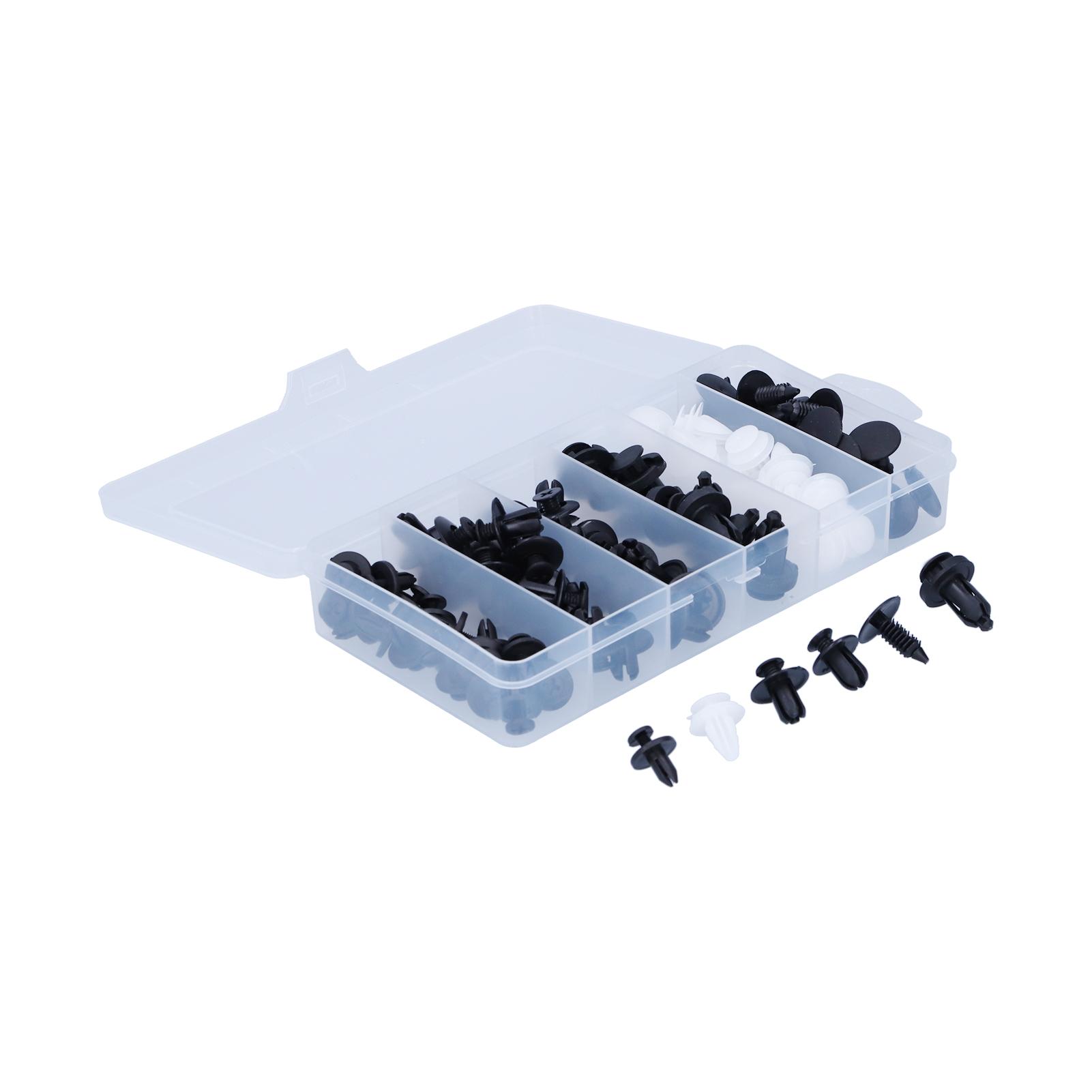 

100 шт. автомобильных крепежных зажимов, заклепок 6 размеров для кузова автомобиля, крыла, отделки капота, панели приборов