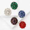 Vintage Crystal Flower Brooch for Women Unisex Rhinestone Pins Casual Party Accessories Gifts