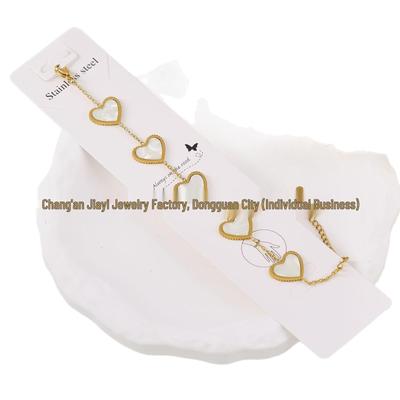 Double-Sided Heart Bracelet: Women's Light Luxury, Non-Fading Jewelry with Extension Chain