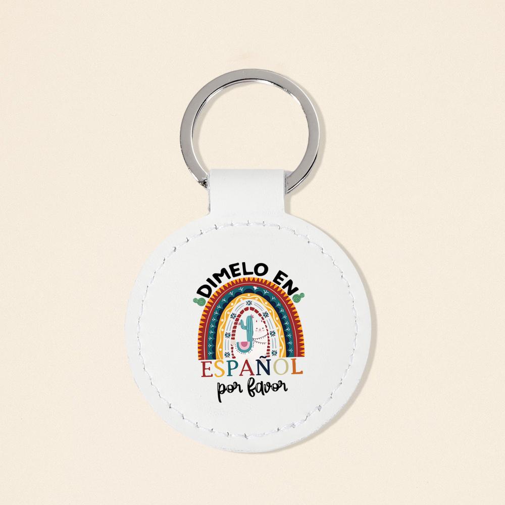 

Spanish Teacher Leather Keychain Love Rainbow Pencil Pattern Keychain Back To School Maestra Surprise Gifts Keyring Bag Tag