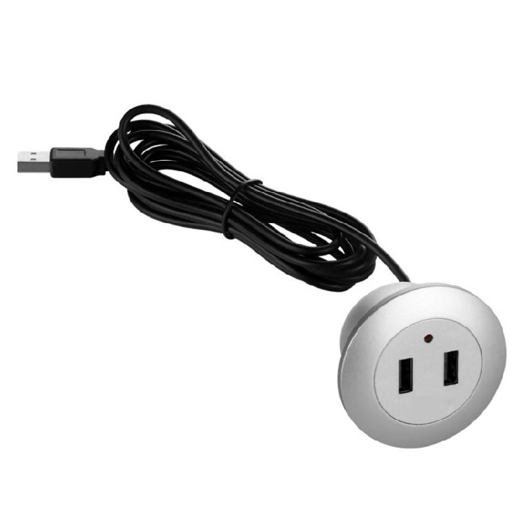 Embedded Desktop USB Charger Extension Cord Mobile Table Sofa Concealed Fast Charging Cable Connector Socket