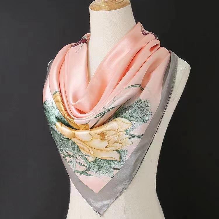Large Silk Square Scarf for Women - Spring and Autumn All-Match Accessory