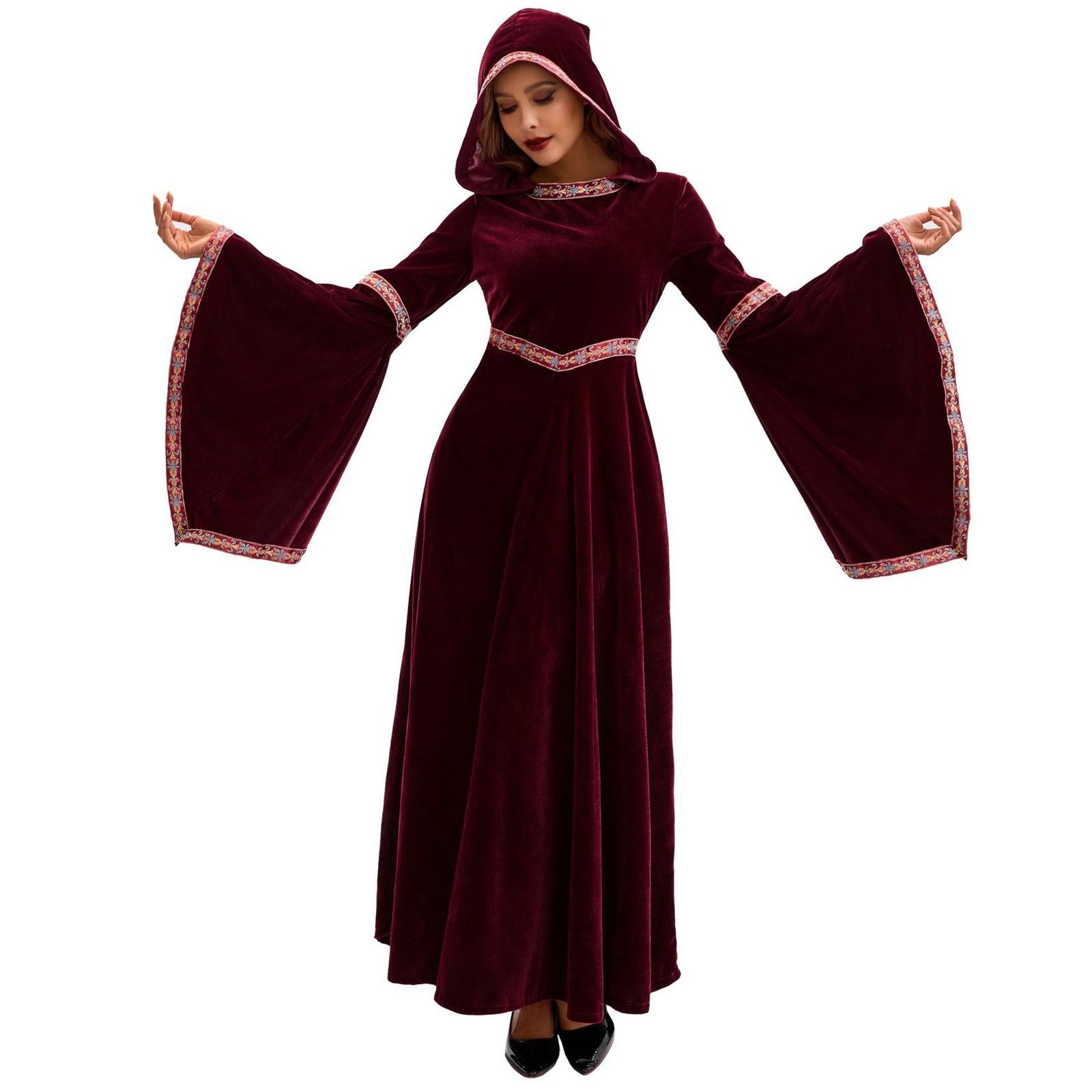 

Женское ретро этническое льняное платье макси без рукавов с V-образным вырезом, вышитое лентами S красный