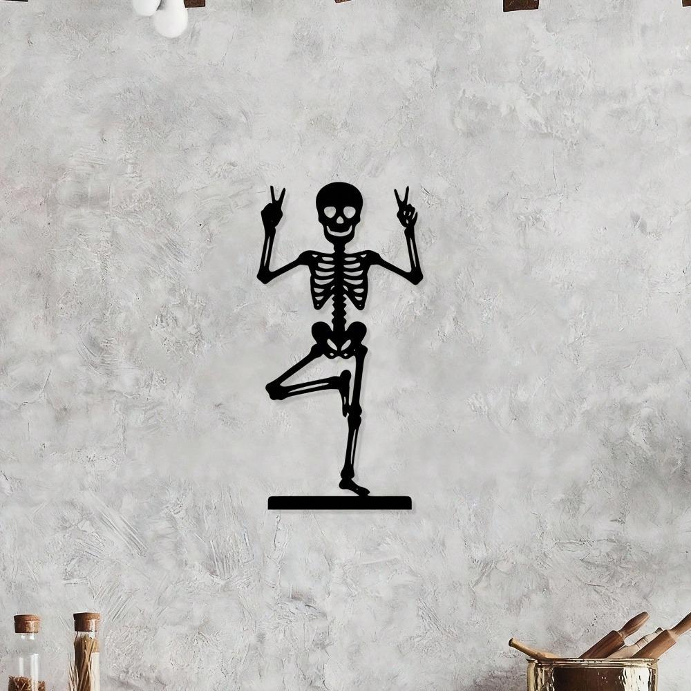 Skeleton Iron Wall Art Halloween Gothic Outdoor Metal Sculpture