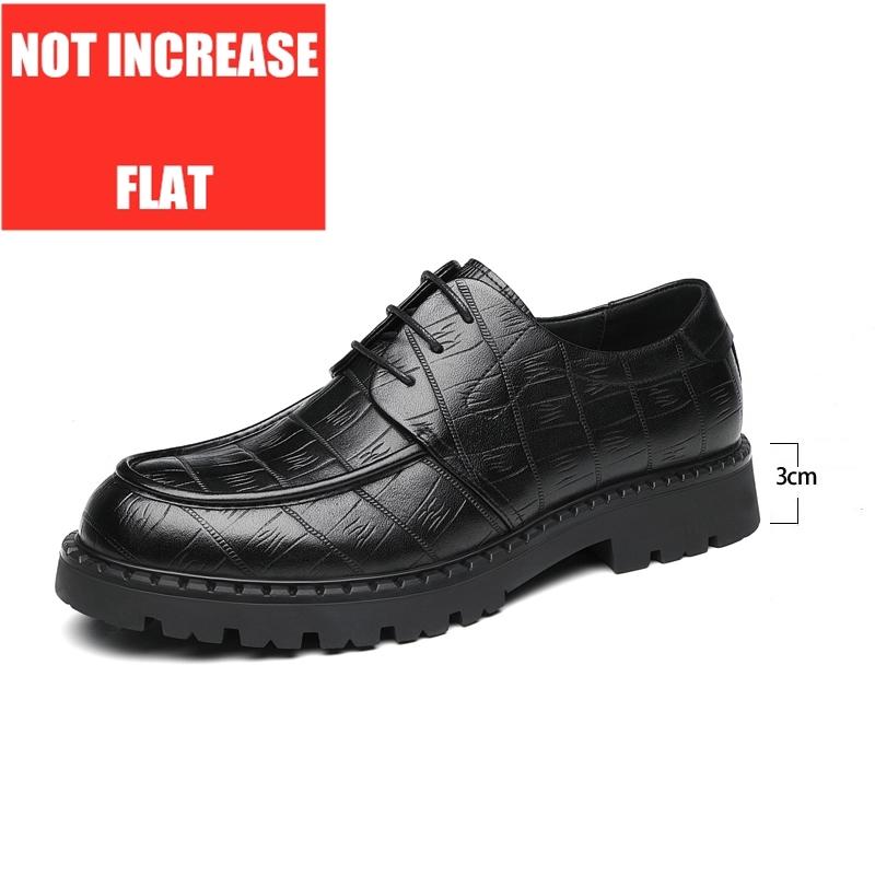 

Fashion 3/6/8CM Height Increase Formal Shoes Men Derby Genuine Leather Shoes Casual Business Platform Elevator Man Dress Shoes High Heel 38