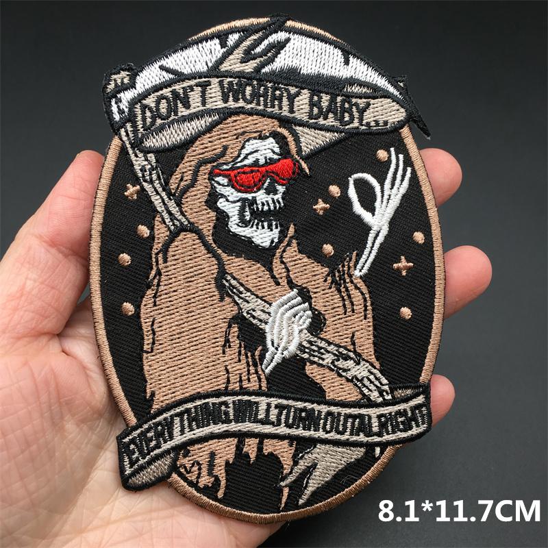 Iron On Sticker Embroidered Patches For Clothing Anime Clorhing Stickers Punk Sewing Iron-On Transfers For Clothing