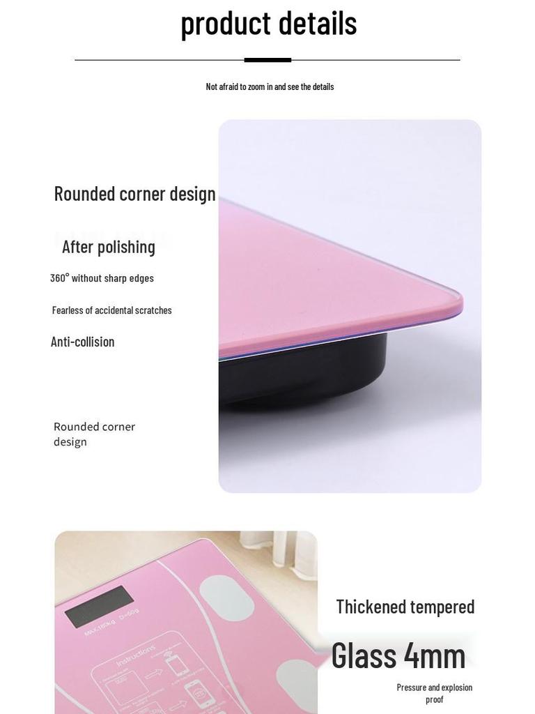 Smart Minimalist Rechargeable Health Monitor: Accurate Electronic Body Fat & Weight Scale