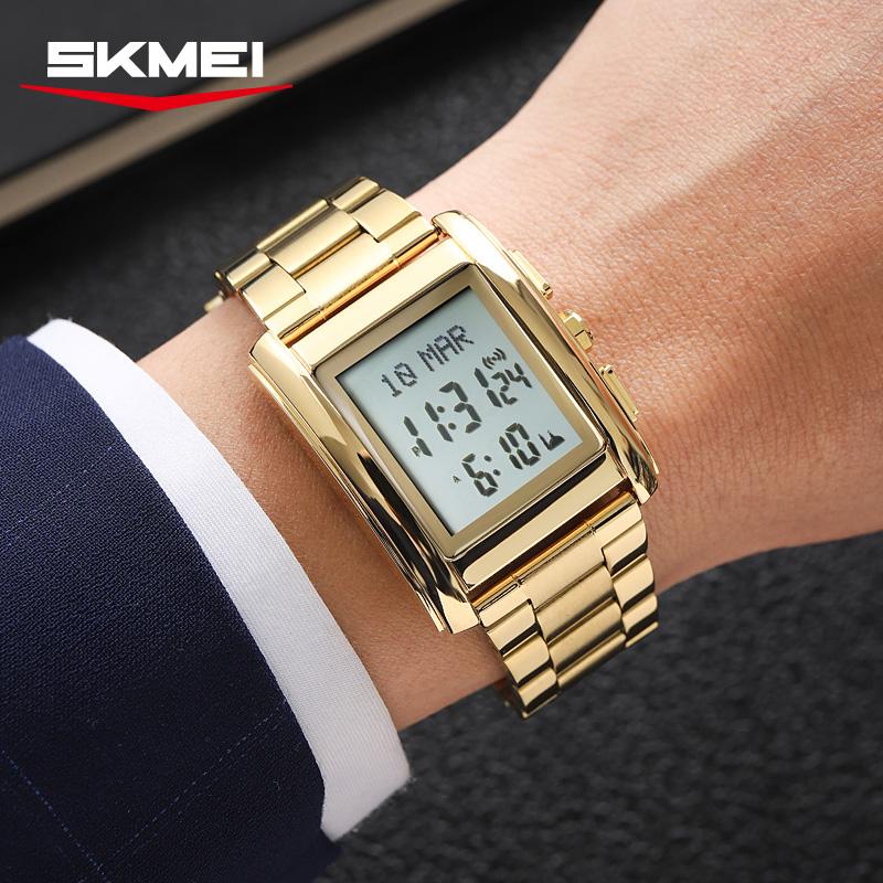 Skmei 2753 Hot Sell Fashion MUSLIM COMPASS QIBLA WATCH Digital Watch  Steel Band Waterproof Multifunction  Casual Watch Supplier