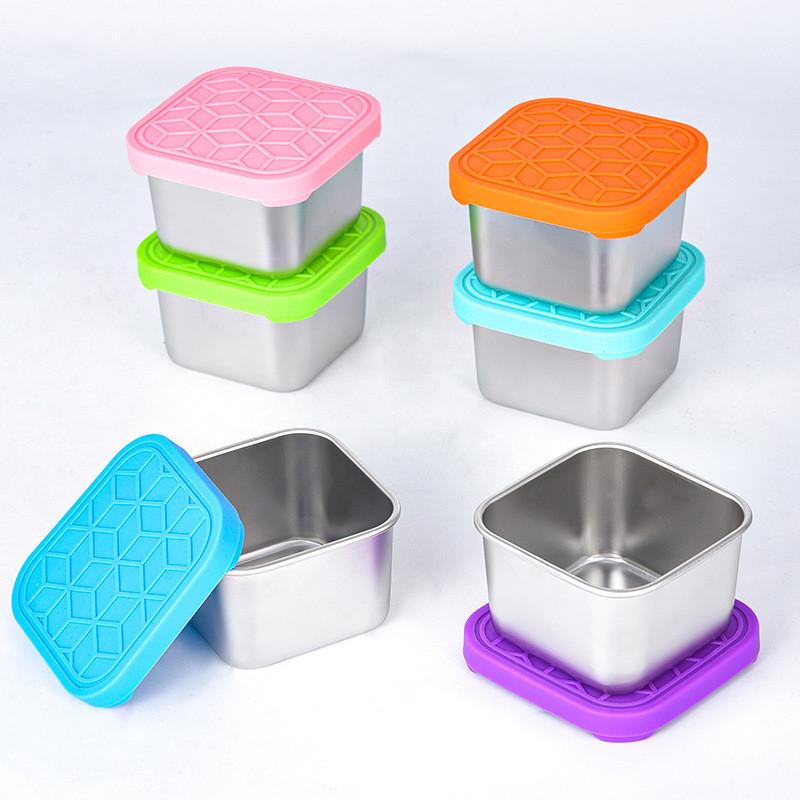 Stainless Steel Food Storage Container With Silicone Lid For Home Use And Portable Meal Prep