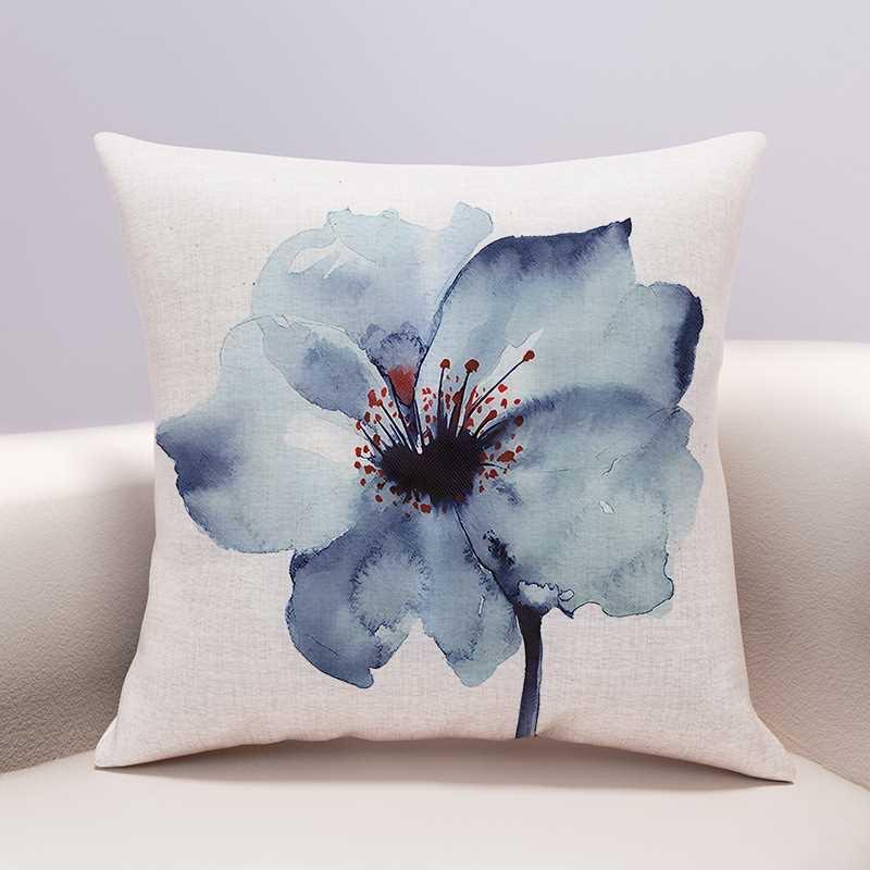 Beautiful flower pillow cover modern simple sofa living room office by pillowcase waist pillow fabric home decoration