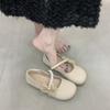 Fashion Spring Single Shoes Women Outside Wear Autumn New Round Toe Beaded with Skirt Lace Bow Slip-on Soft Sole Flats