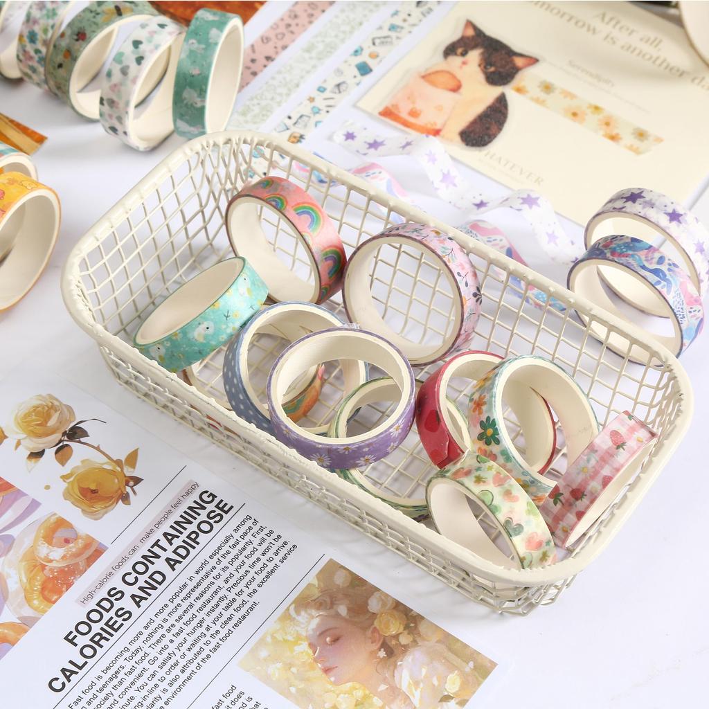 YUBBAEX Masking Retro Basic Washi Value Perfect for and Scrapbooks Tape, 60-Roll Set, Design, Pattern, Tape, Pack, Planners, Decorations, Wrapping,