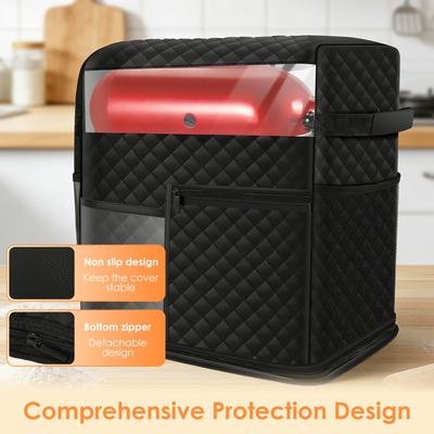 Standmixer-Abdeckung mit abnehmbarer Geräte-Gleitschiene, kompatibel für 5/4,5 Quart Kipp-Mixer, mit mehreren Taschen für die Küche