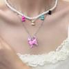 Cute Bear Pearl Necklace Cartoon Women's Choker Sweet Cat Pedant Necklace  Ladies