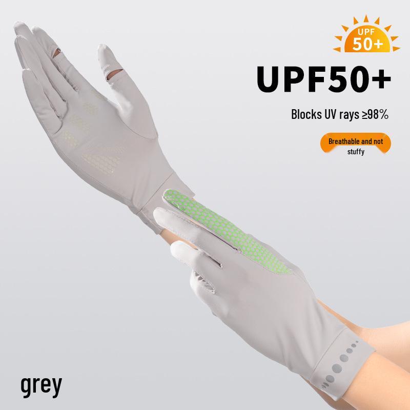 Summer UV Protection Ice Silk Touchscreen Gloves - Breathable, Elastic, Honeycomb Design for Outdoor Driving and Cycling