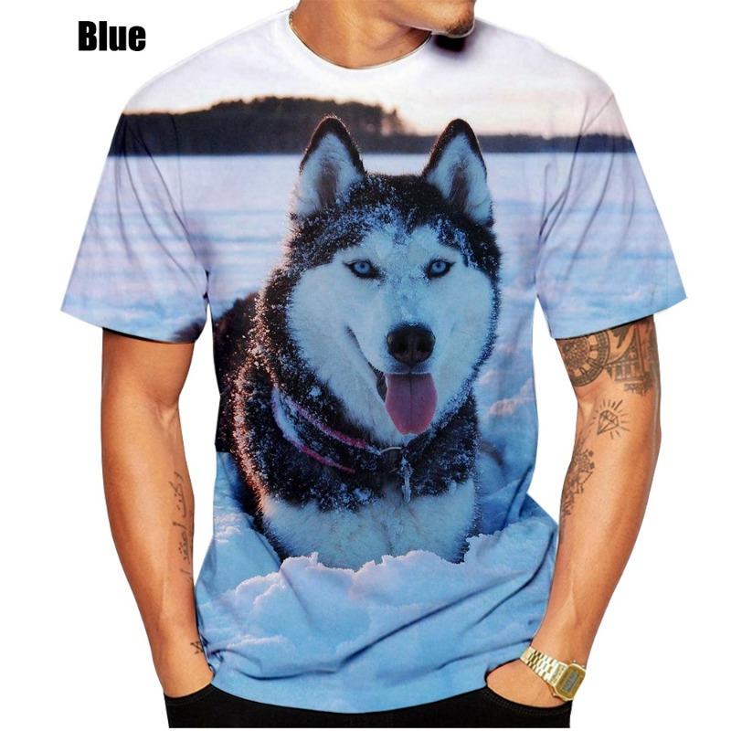 New Fashion 3D Printed Men/women T-shirt Animal Siberian Husky Funny Personality Creative Summer O-neck T-shirt