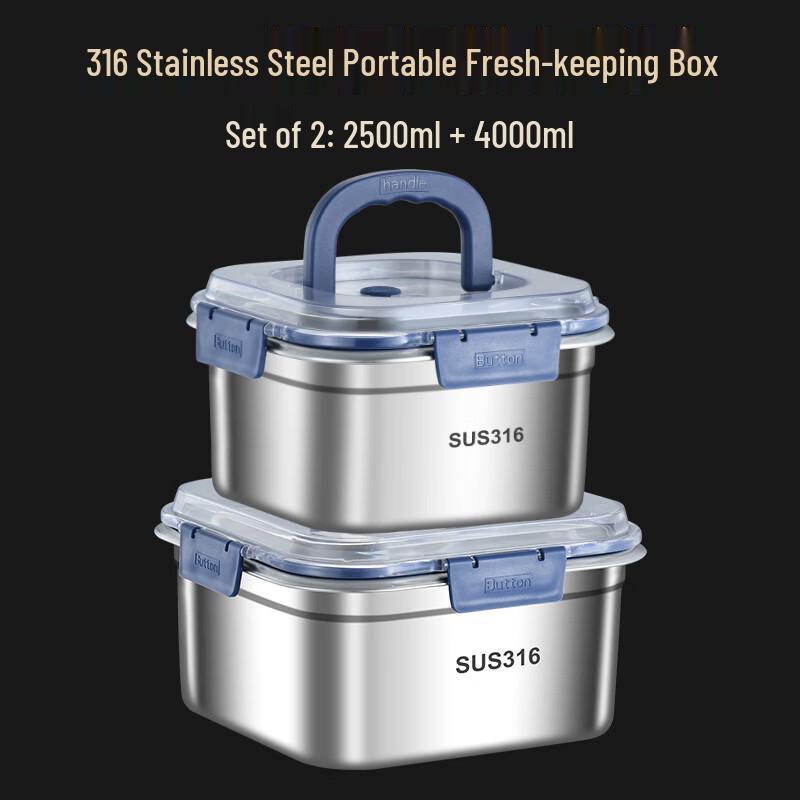 Lenuo 316 Stainless Steel Portable Lunch & Storage Box Set