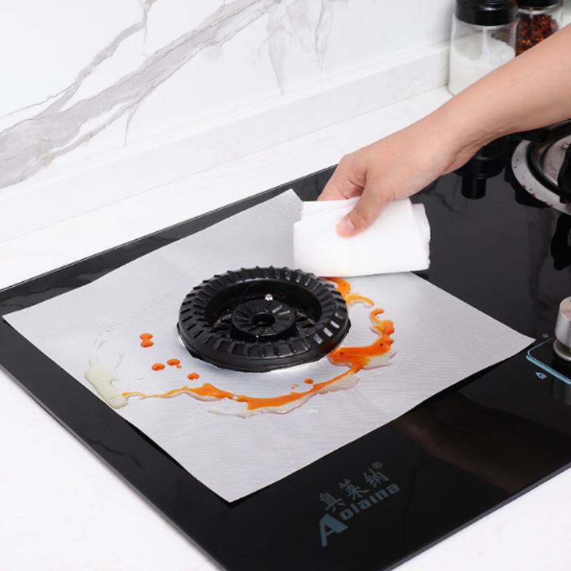 4pcs Heat-resistant Stove Burner Covers Reusable, Non-Stick Stove Burner Covers Protector 10.6'' X 10.6''