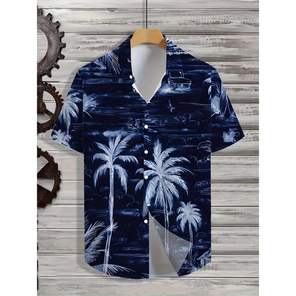 Men's Casual Holiday Outfit Shirt SummerMan Women Short Sleeve Hawaiian Fashion Print Beach Party Tops