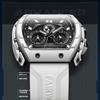 Mark Fairwhale 5670 Men's Top Design Quartz Tonneau Multifunction Chronograph Waterproof Silicone Sports Quartz Watch for Men