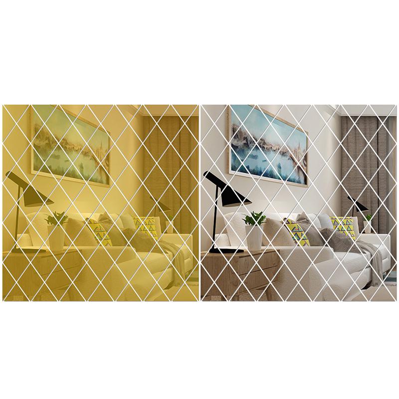 Diamond Spliced Stickers Self Adhesive Acrylic Mirror Sheets Wall Decals