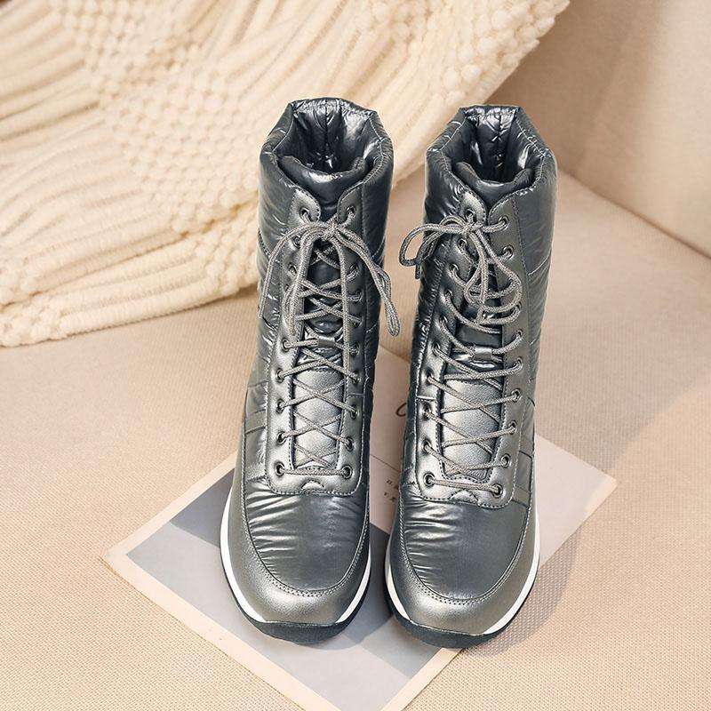 Dámské sněhule zimní teplé a pohodlné protiskluzové boty s dlouhým vlasem velká velikost ležérní bavlněné boty