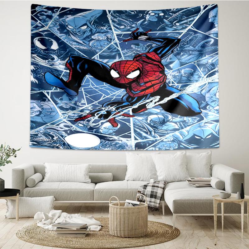 Spider Print Tapestry, Backdrop, Easy Setup, Ideal for Bedroom, Office & Living Room, with Aesthetic Wall Hanging Decor.