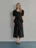MUSE BY ROSE Peris Striped Puff Sleeve Top (Black)