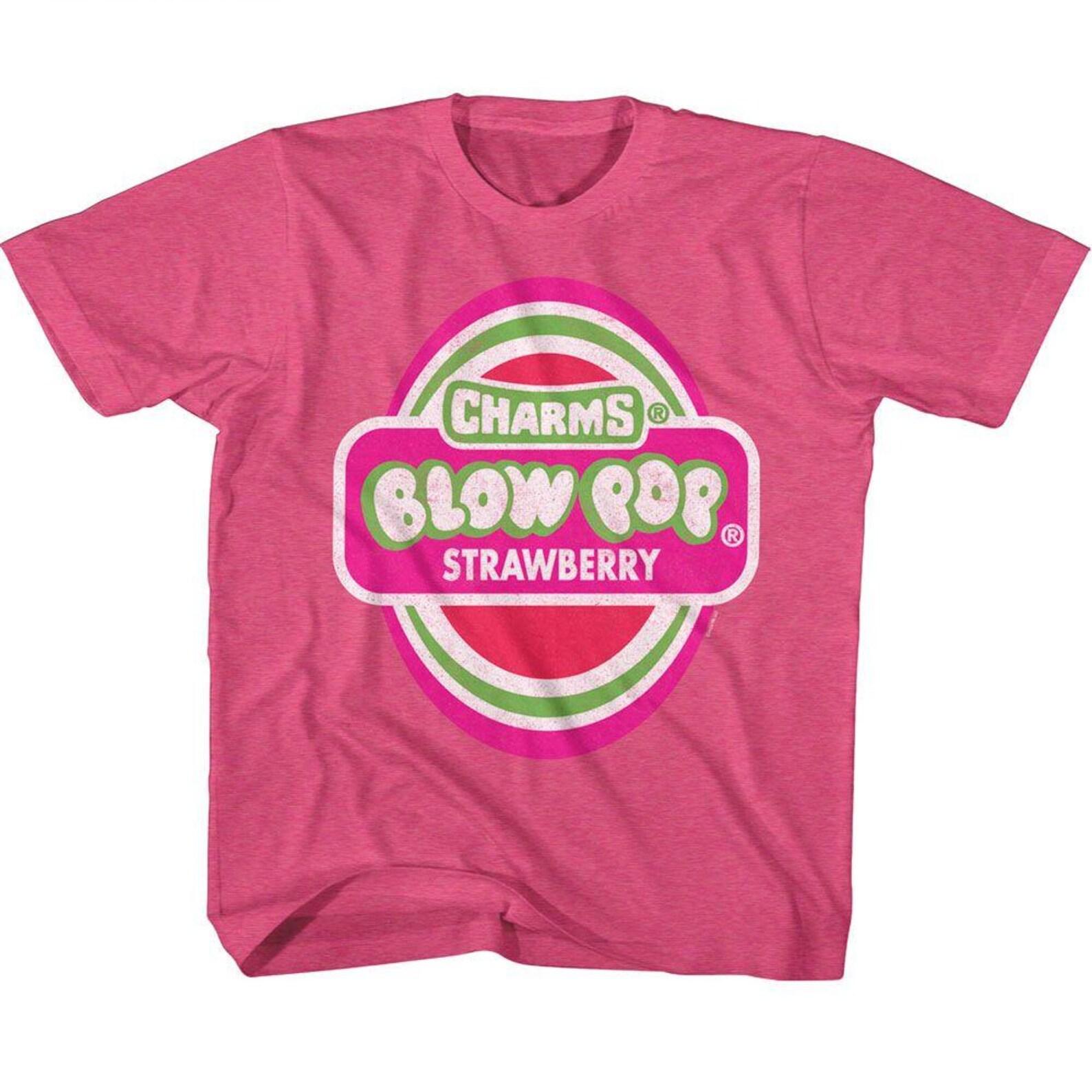 Tootsie Roll Sour Apple Blow Pop Vintage Hot Pink Youth T-Shirt 100