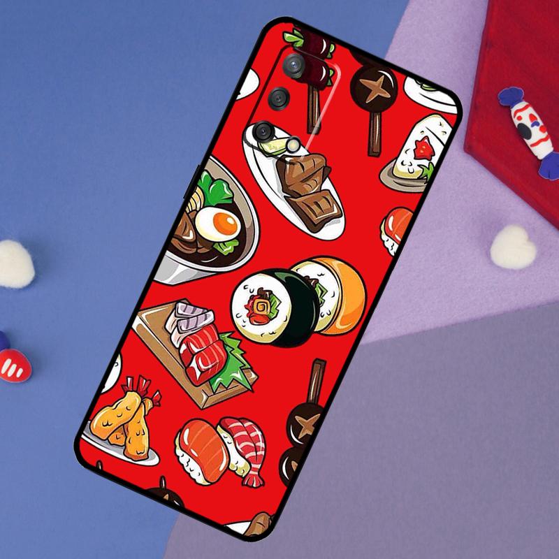 Kawaii Sushi Crowd Case For Oppo A17 A60 A40 A80 A16 A76 A96 A98 A58 A78 A18 A38 A57 A74 A54 A94 A15 A5 A6 Pro