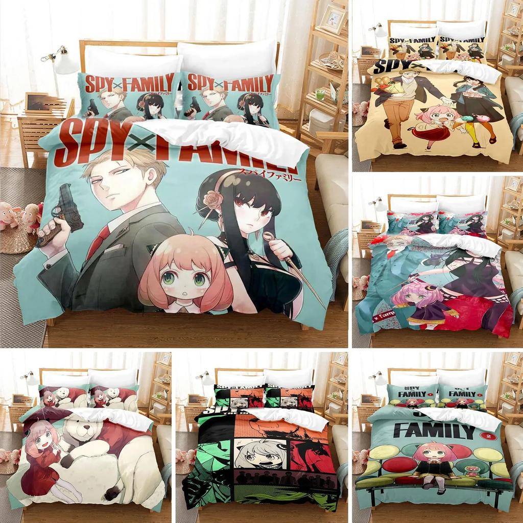 Anime Spy X Family Anya 3D Duvet Cover Bedding Set Comforter Linen Pillowcases Home Decor Single Double Twin King Queen