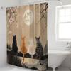 Cat Print Shower Curtain - Stylish & Durable, Machine-Washable, High-Quality Home Decor, Includes 12 Hooks for Easy Setup