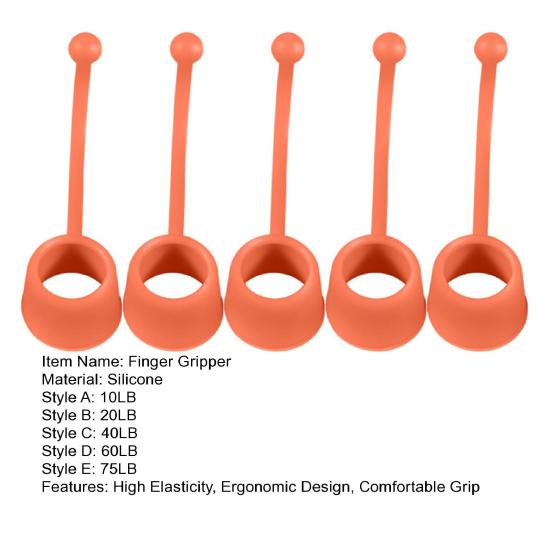 5 Peças 10/20/40/60/75LB Pegador de Dedos Alta Elasticidade Design Ergonômico Pegada Confortável Exercitador de Dedos Silicone