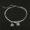 Bohemian Alloy Elephant & Sun Leather Chain Anklet with Beads