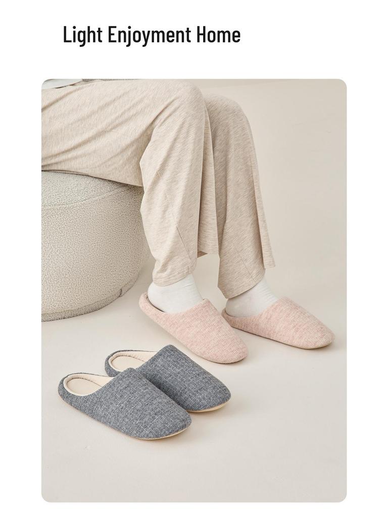 Lida Ni Women's Japanese Silent Non-slip Indoor Slippers for Postpartum, Wooden Floors, Soft Cotton Sole, Autumn/Winter.