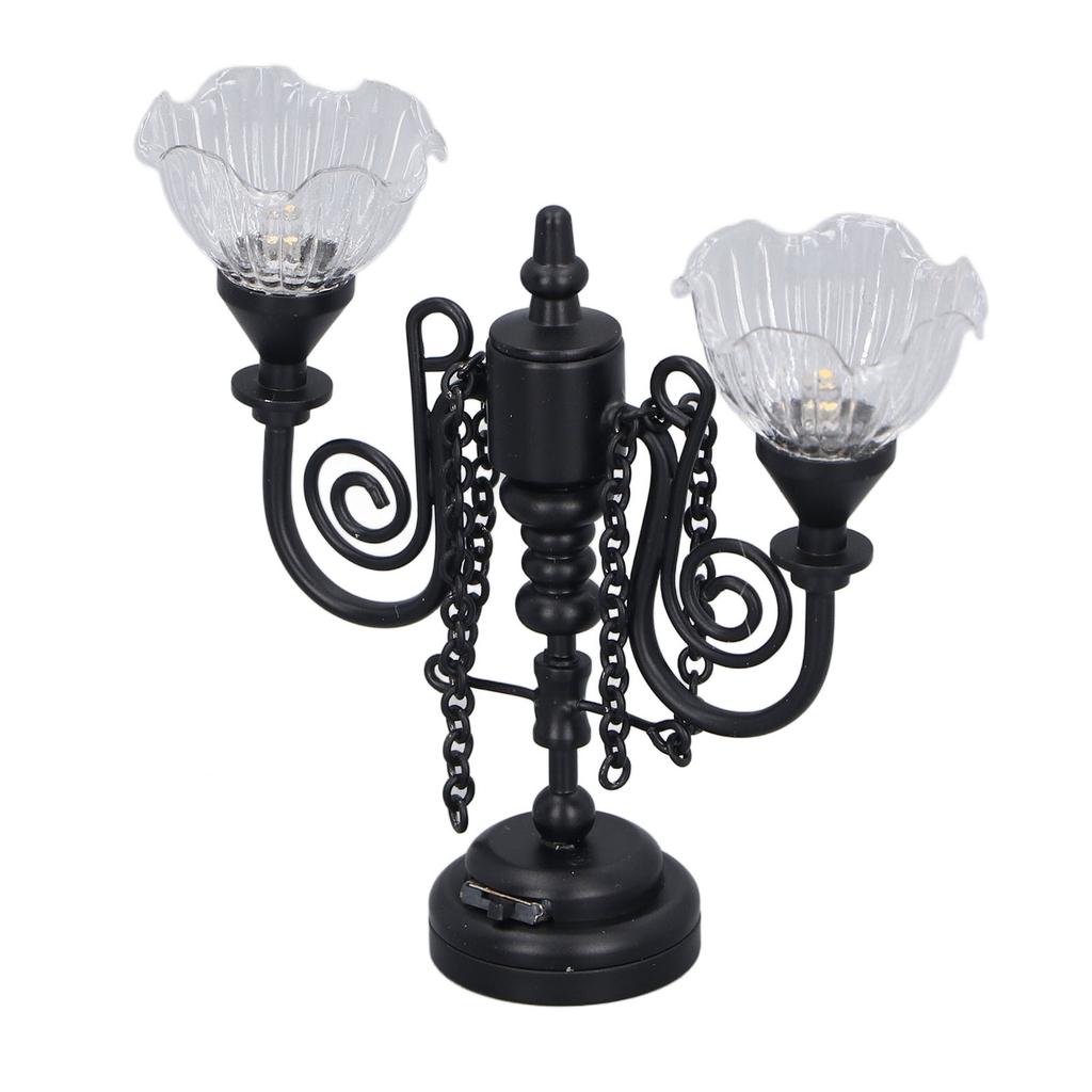 Ceiling Light Multipurpose Retro Exquisite Simulation Innovative Double Hd Flower 1:12 Scale Miniature Ceiling Lamp