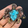 Tartaruga em forma de turquesa tibetana pedra preciosa fio de cobre envoltório artesanal pingente joia
