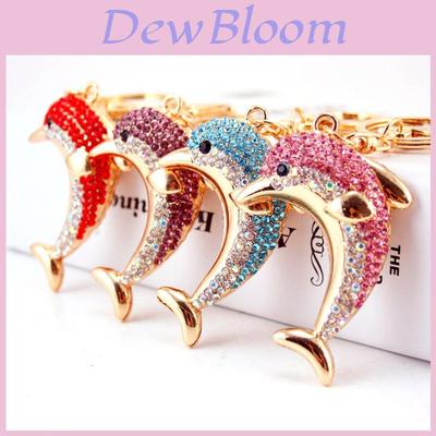 Eleganter Strass Delfin Schlüsselanhänger Zinklegierung Ozean Anhänger Geschenk für Frauen