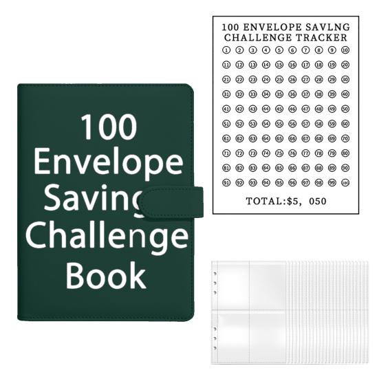 5050 Cash Envelope Challenge Binder Budget Planner Book FineInno $5050 Money Saving Challenge Binder - Cash Envelope System With Password Lock 100 Envelope Challenge Binder