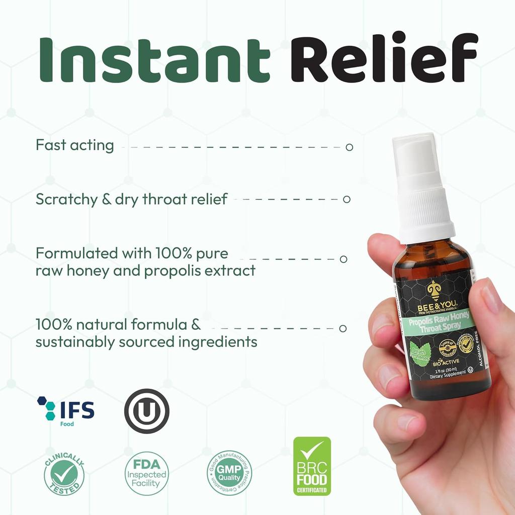 Bee&You Propolis Raw Honey Throat Spray  30ml