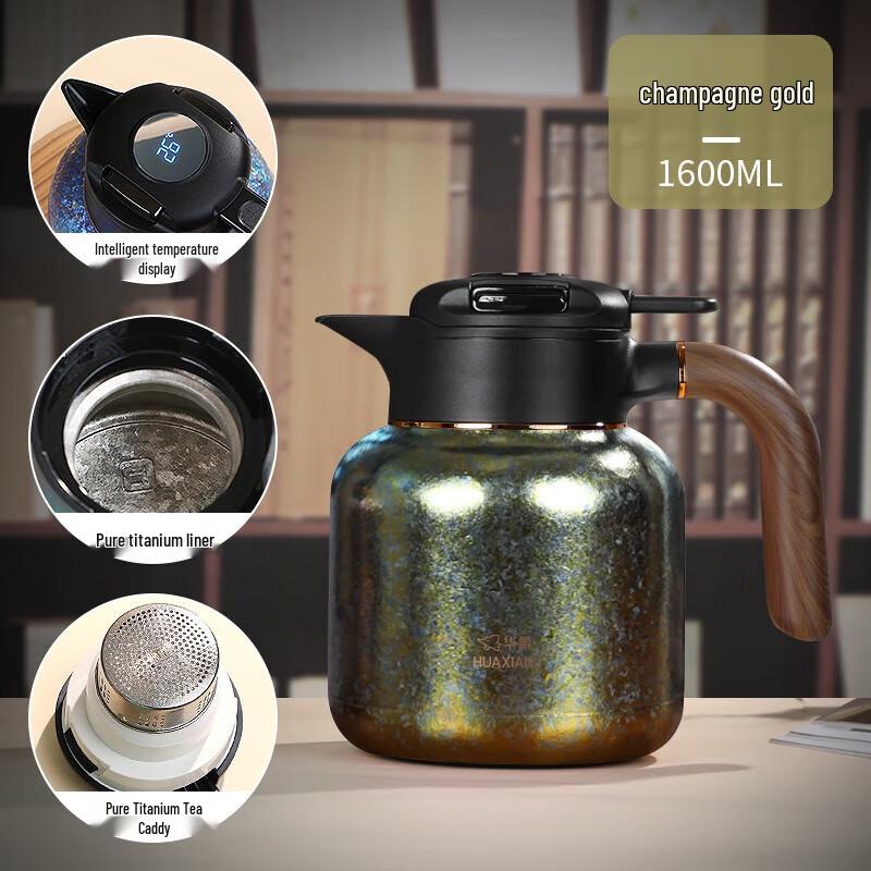 HOAOR 1600ml Stainless Steel Insulated Teapot with Tea Filter