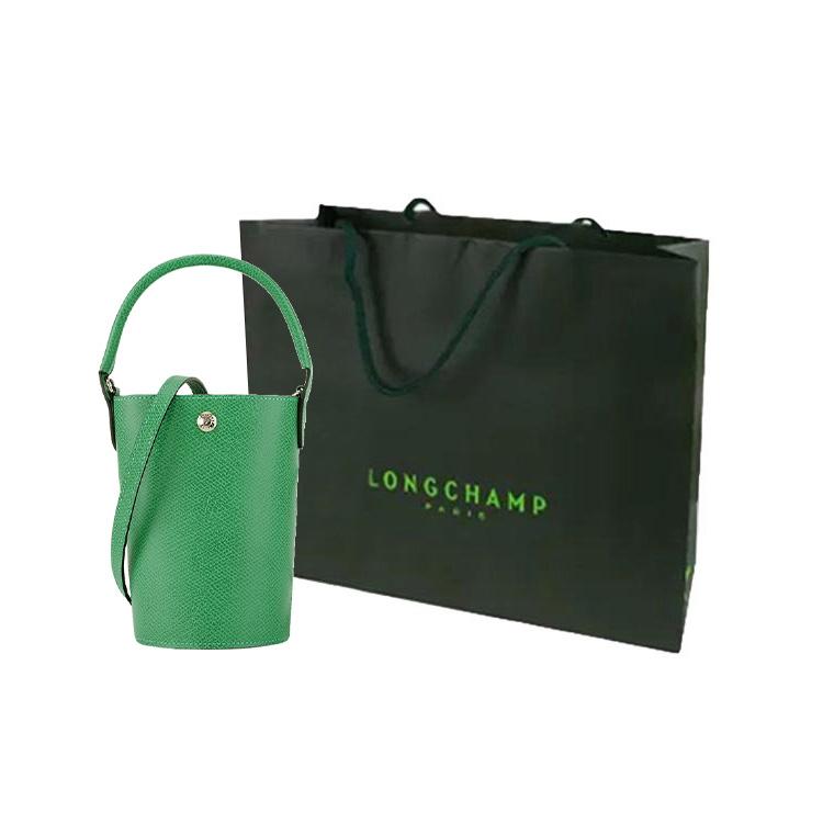 Longchamp Épure 12 Short Handle Snap Closure Leather Bucket Bag Mini Women Bags Green 10213HYZ129