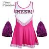 Fancy Dress Cheerleader Outfit Uniform Cosplay Costume With Pom Poms High School
