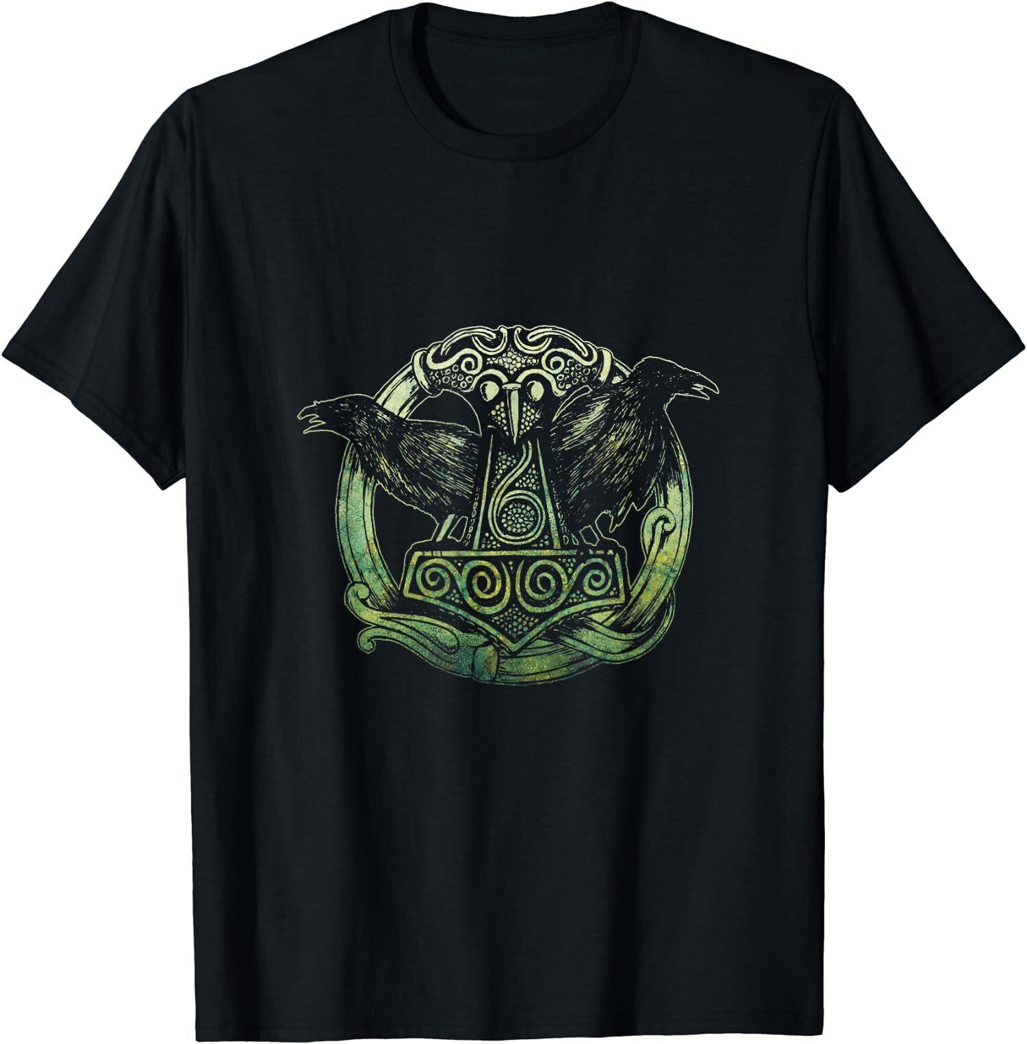 NEW LIMITED Viking Celtic Huginn & Muninn - Odin s Raven T-Shirt L