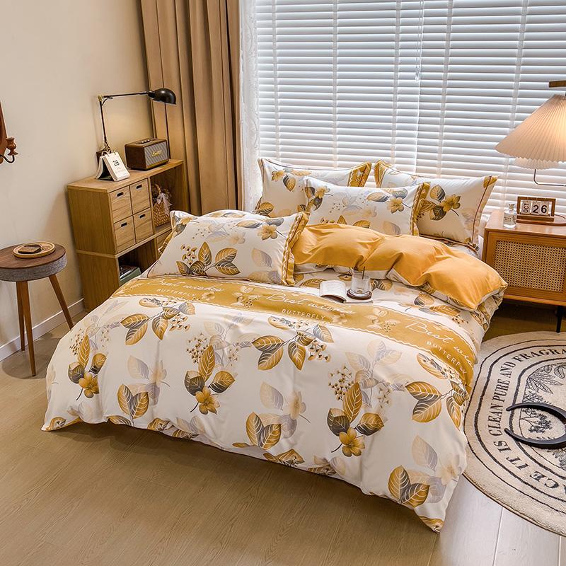 Nordic Thickened 100 Percent Cotton Brushed Duvet Cover Soft Skin Friendly Comfortable Single Double Quilt Cover